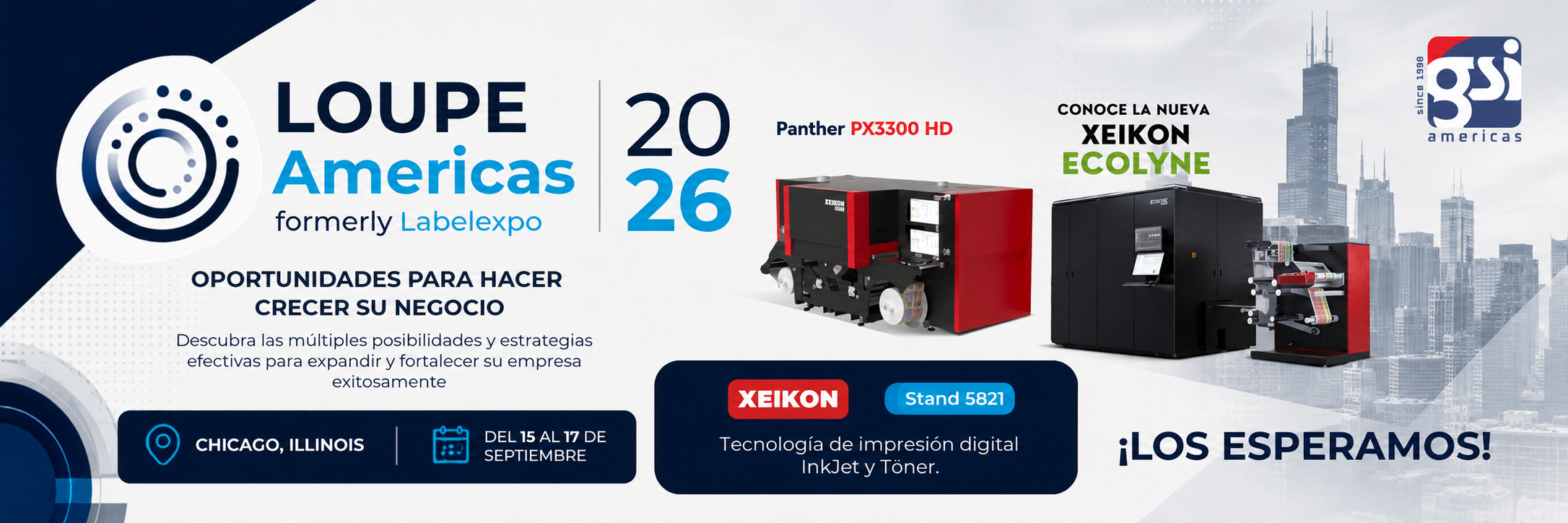 Loupe Americas 2026 en Chicago, del 15 al 17 de septiembre, con equipos Xeikon